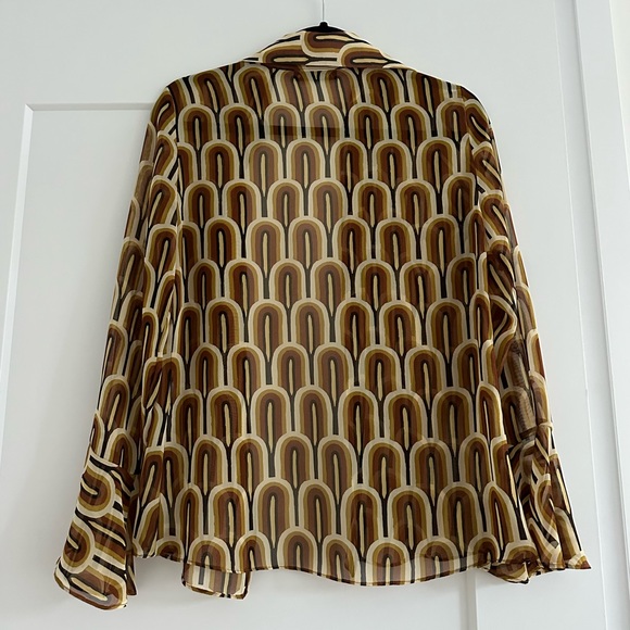 Zara Patterned Sheer Shirt - Picture 2 of 2